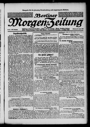Berliner Morgenzeitung vom 22.01.1913