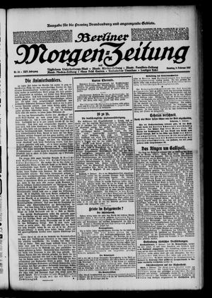 Berliner Morgenzeitung vom 09.02.1913