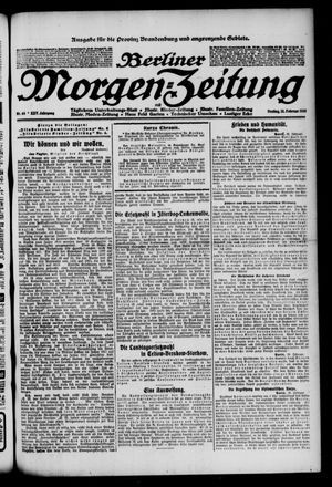 Berliner Morgenzeitung vom 21.02.1913