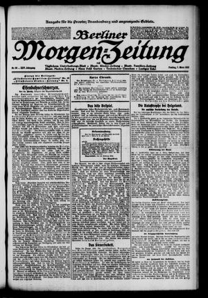 Berliner Morgenzeitung vom 07.03.1913