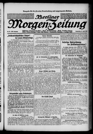 Berliner Morgenzeitung vom 10.04.1913