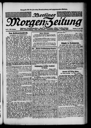 Berliner Morgenzeitung vom 15.04.1913