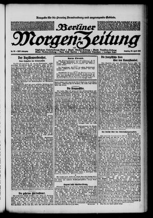 Berliner Morgen-Zeitung vom 20.04.1913