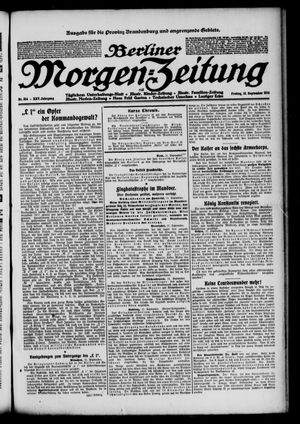 Berliner Morgen-Zeitung vom 12.09.1913
