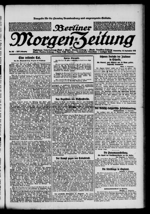 Berliner Morgen-Zeitung vom 18.09.1913