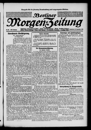 Berliner Morgen-Zeitung vom 20.09.1913