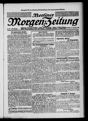 Berliner Morgen-Zeitung vom 27.09.1913