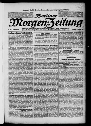 Berliner Morgen-Zeitung vom 01.10.1913