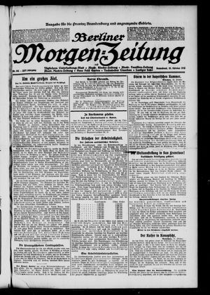 Berliner Morgen-Zeitung vom 25.10.1913