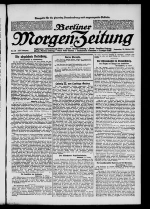 Berliner Morgen-Zeitung vom 30.10.1913