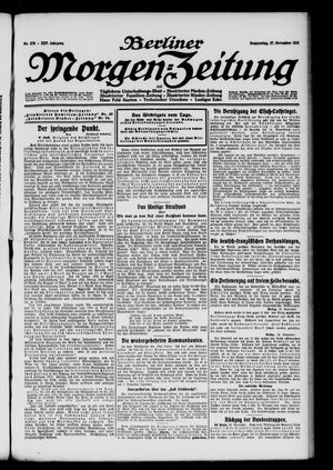 Berliner Morgen-Zeitung vom 27.11.1913