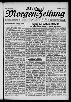 Berliner Morgen-Zeitung vom 25.01.1914