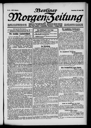 Berliner Morgen-Zeitung vom 29.01.1914