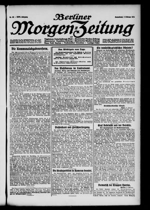 Berliner Morgen-Zeitung vom 07.02.1914
