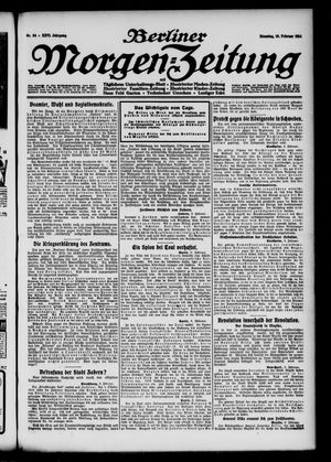 Berliner Morgen-Zeitung vom 10.02.1914