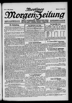 Berliner Morgen-Zeitung vom 11.02.1914