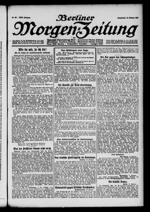 Berliner Morgen-Zeitung vom 14.02.1914
