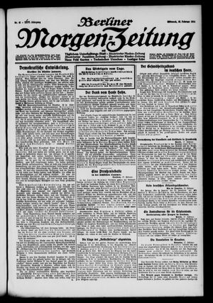 Berliner Morgen-Zeitung vom 18.02.1914