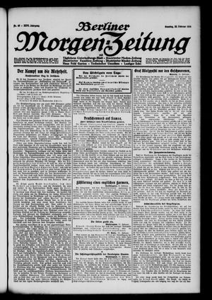 Berliner Morgenzeitung vom 22.02.1914
