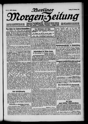 Berliner Morgen-Zeitung vom 27.02.1914