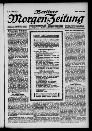 Berliner Morgen-Zeitung on Mar 20, 1914
