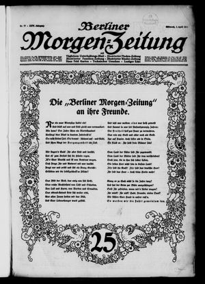 Berliner Morgen-Zeitung on Apr 1, 1914