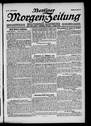 Berliner Morgenzeitung vom 21.04.1914
