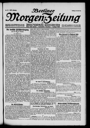 Berliner Morgen-Zeitung vom 24.07.1914