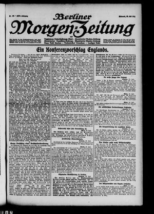 Berliner Morgen-Zeitung vom 29.07.1914