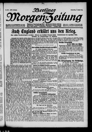 Berliner Morgen-Zeitung vom 06.08.1914