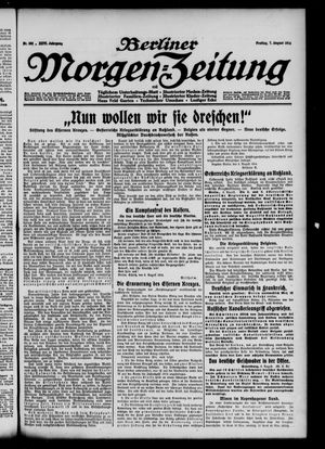Berliner Morgen-Zeitung vom 07.08.1914