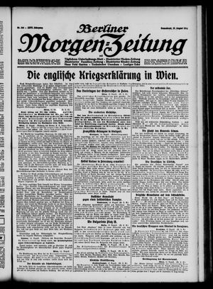 Berliner Morgen-Zeitung vom 15.08.1914