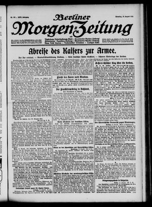 Berliner Morgen-Zeitung vom 18.08.1914