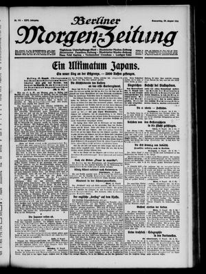Berliner Morgen-Zeitung vom 20.08.1914