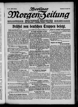 Berliner Morgen-Zeitung vom 22.08.1914