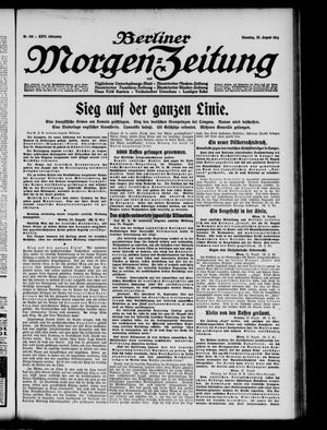 Berliner Morgen-Zeitung vom 25.08.1914