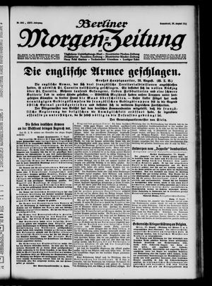 Berliner Morgen-Zeitung vom 29.08.1914