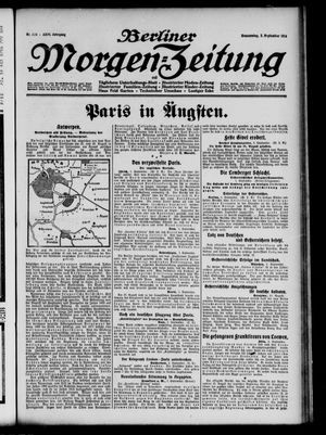 Berliner Morgen-Zeitung vom 03.09.1914