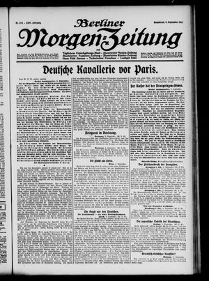Berliner Morgen-Zeitung vom 04.09.1914