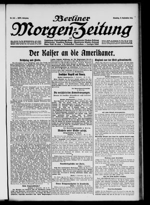 Berliner Morgen-Zeitung vom 08.09.1914