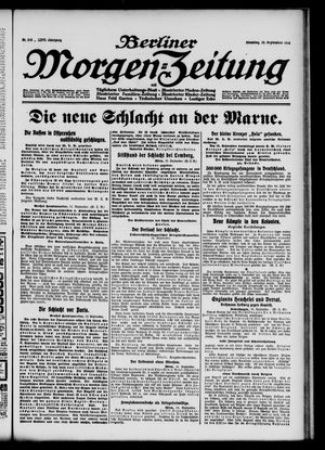 Berliner Morgen-Zeitung vom 15.09.1914