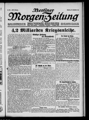 Berliner Morgen-Zeitung vom 21.09.1914