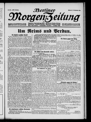 Berliner Morgen-Zeitung vom 22.09.1914
