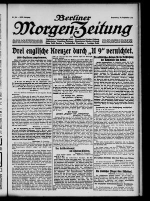 Berliner Morgen-Zeitung vom 24.09.1914