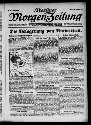 Berliner Morgen-Zeitung vom 30.09.1914