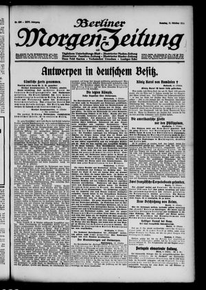 Berliner Morgen-Zeitung vom 11.10.1914