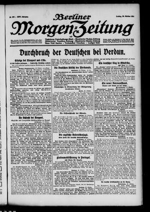 Berliner Morgen-Zeitung vom 30.10.1914