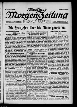 Berliner Morgen-Zeitung on Nov 1, 1914