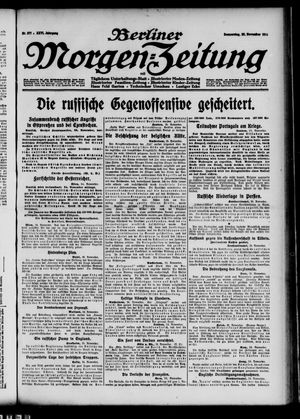 Berliner Morgen-Zeitung vom 26.11.1914