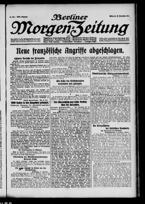Berliner Morgen-Zeitung vom 16.12.1914